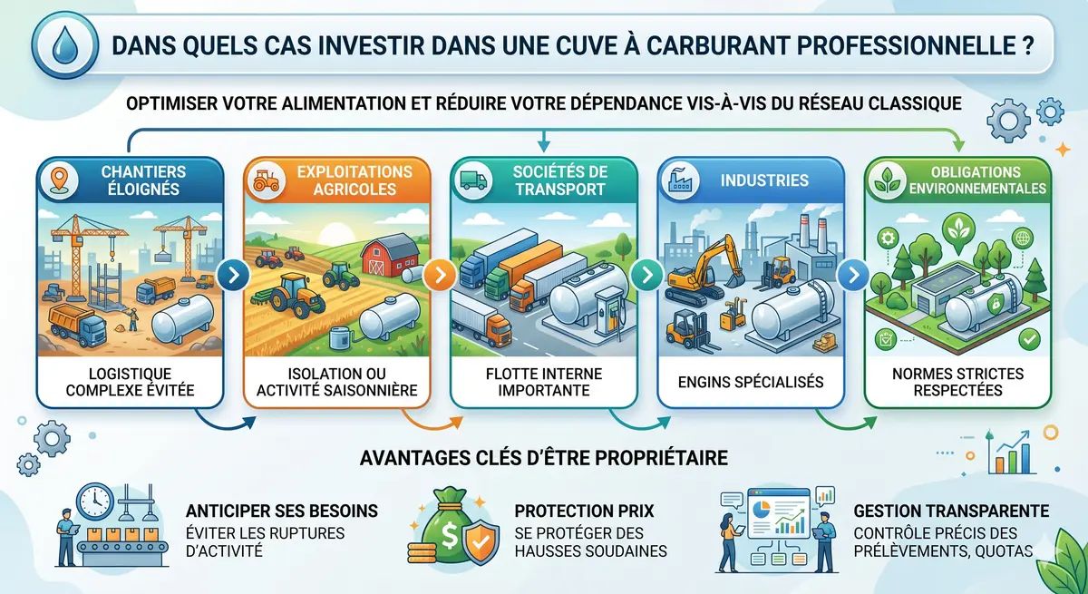 Dans quels cas investir dans une cuve à carburant professionnelle ?
